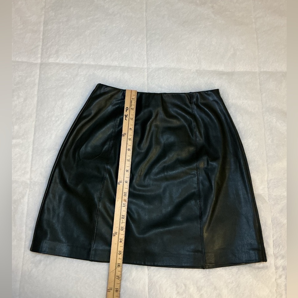 Black Faux Leather Crop Top and Skirt Set - Picture 6 of 9